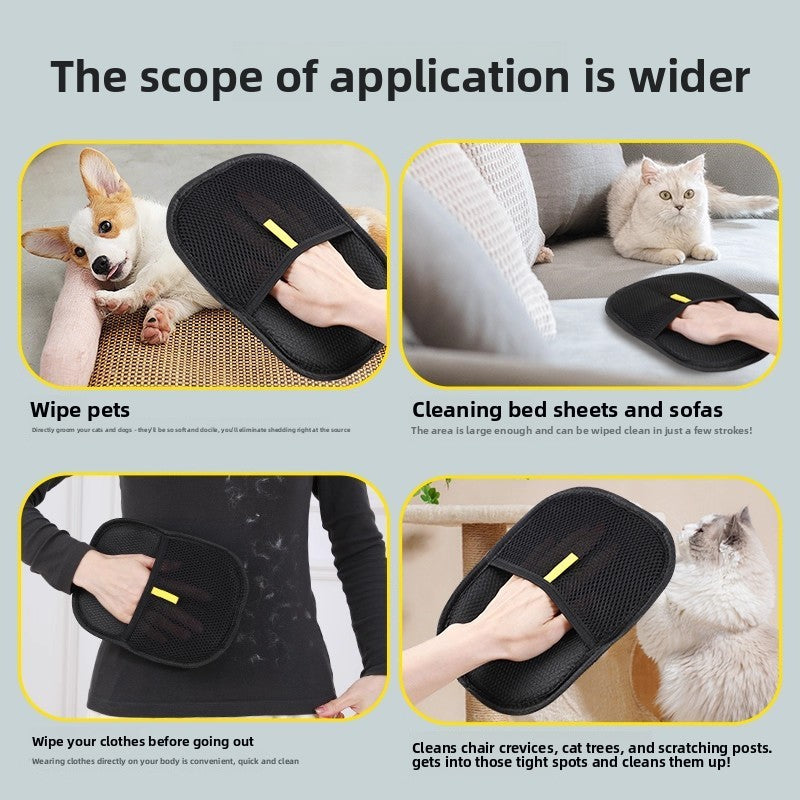 Pet Hair Removal Glove Double Sided Grooming Brush