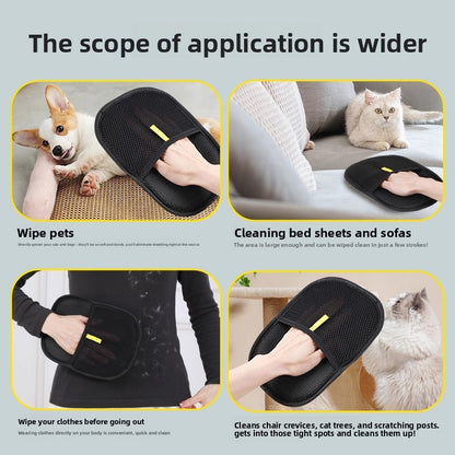 Pet Hair Removal Glove Double Sided Grooming Brush