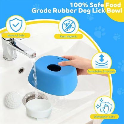 Slow Feeder Dog Bowl with Interactive Ball