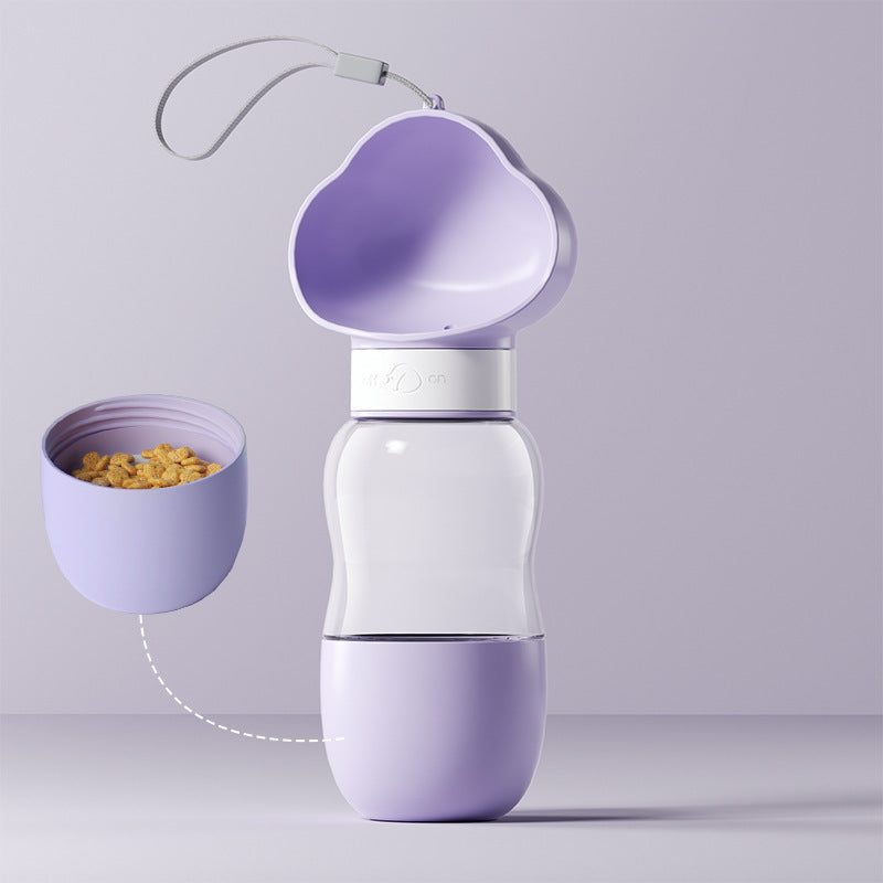 Portable Pet Water Bottle with Food Container