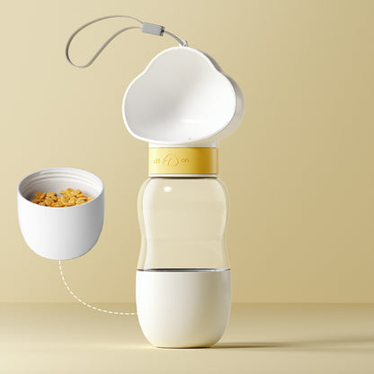 Portable Pet Water Bottle with Food Container
