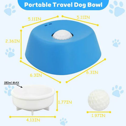 Slow Feeder Dog Bowl with Interactive Ball