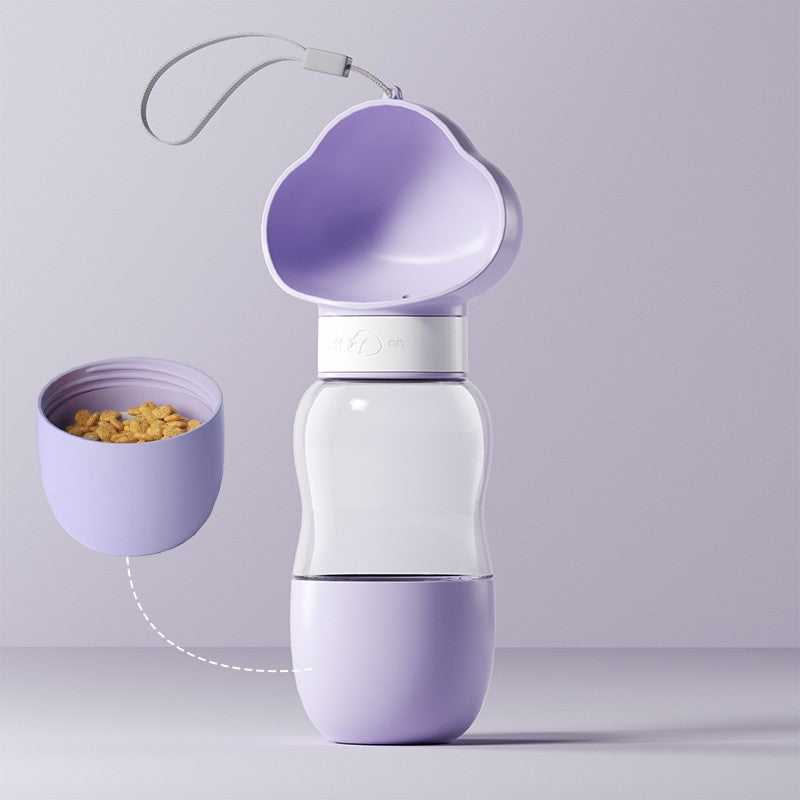 Portable Pet Water Bottle with Food Container